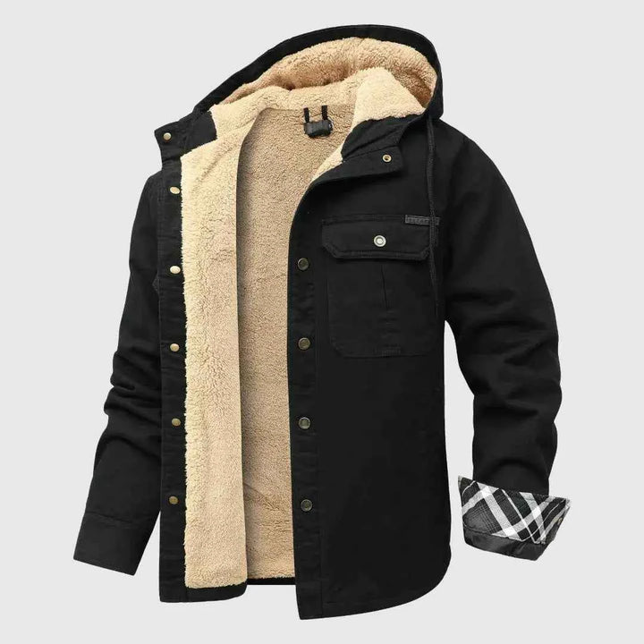 Men's Cozy Sherpa Fleece Jacket Black