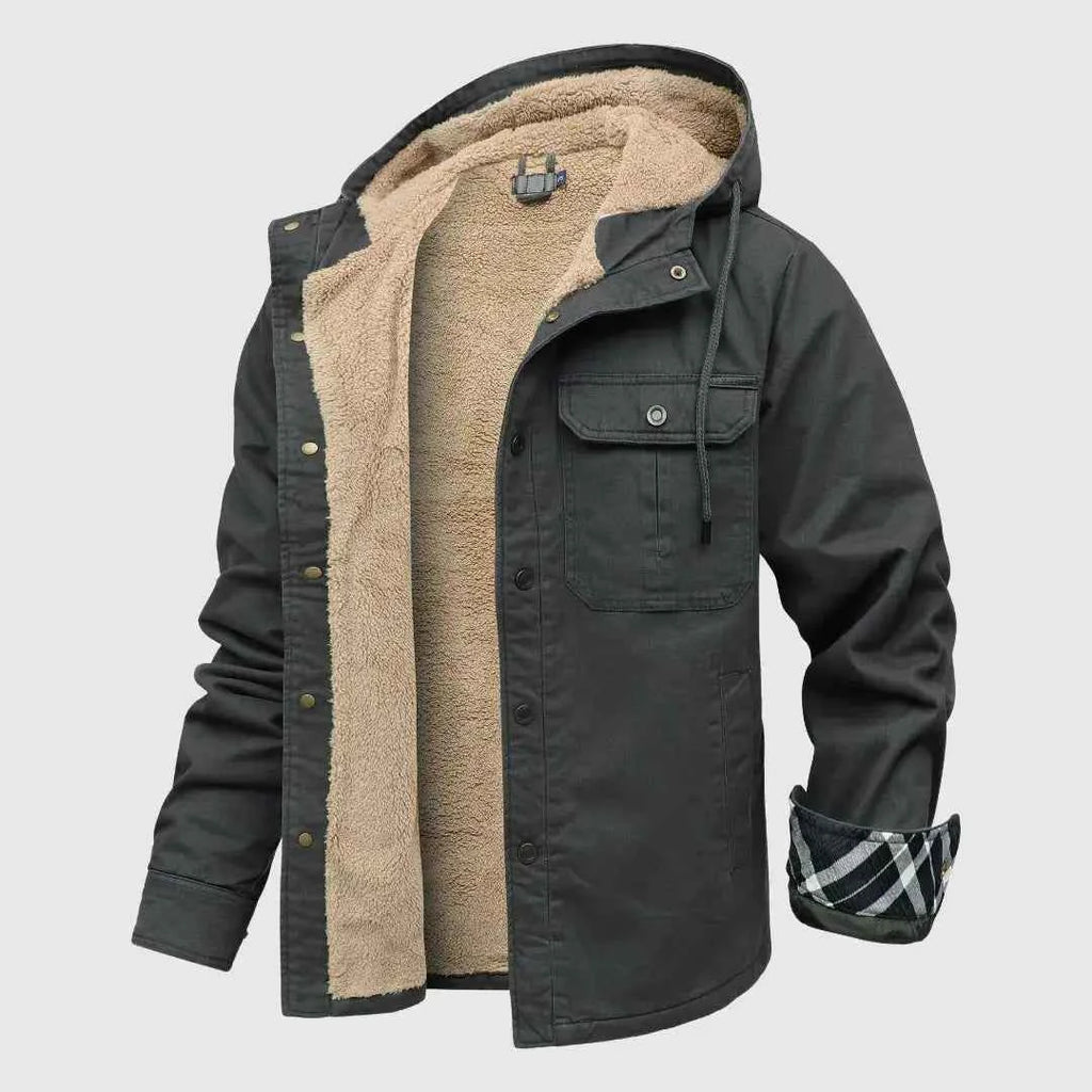 Men's Polyester Jacket Winter Essential Outerwear Collection Gray