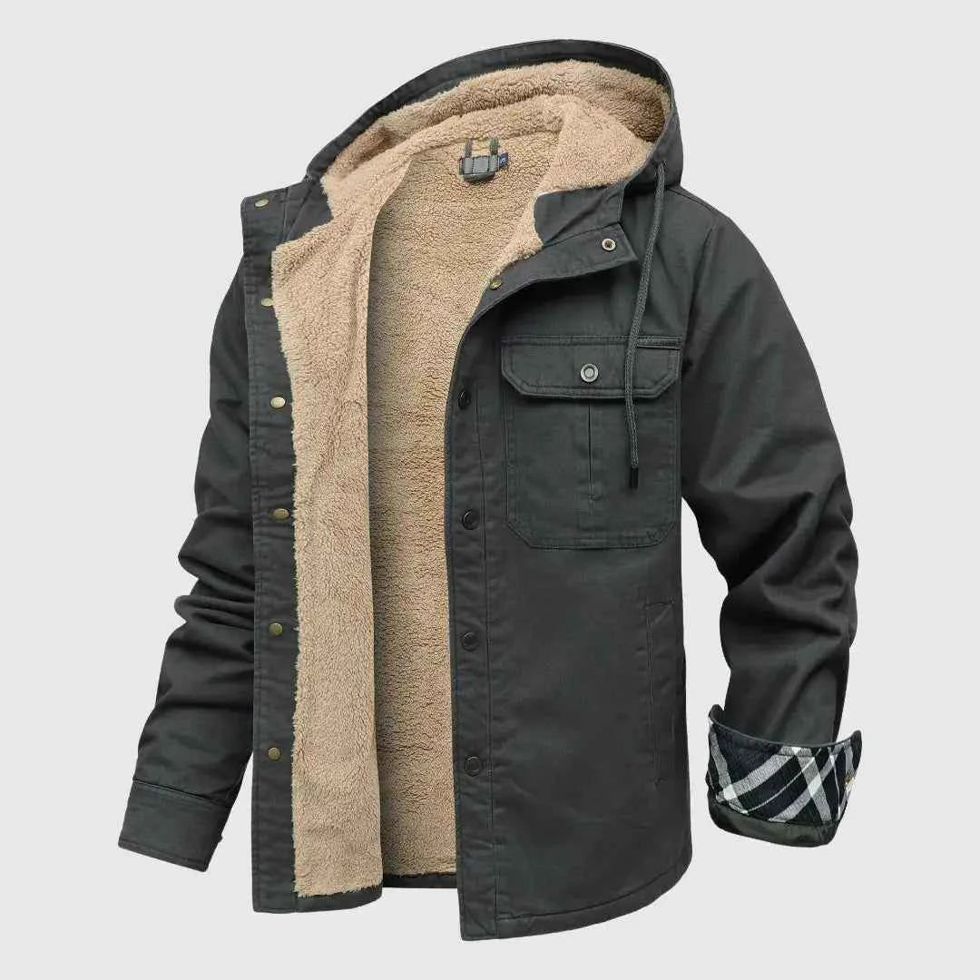 Men's Cozy Sherpa Fleece Jacket Gray