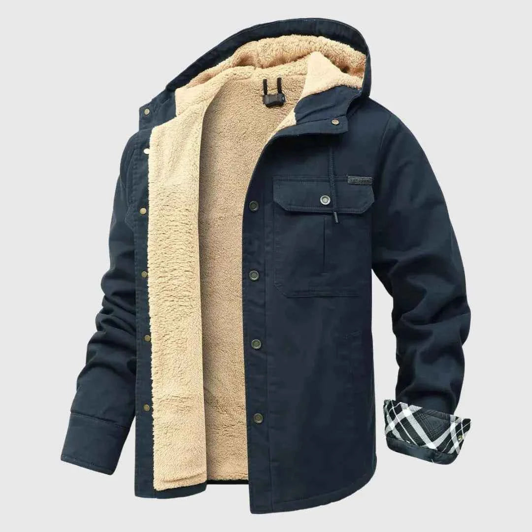 Men's Polyester Jacket Winter Essential Outerwear Collection Blue
