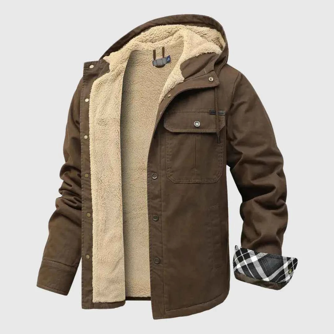 Men's Polyester Jacket Winter Essential Outerwear Collection Brown