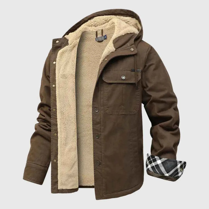 Men's Cozy Sherpa Fleece Jacket Brown