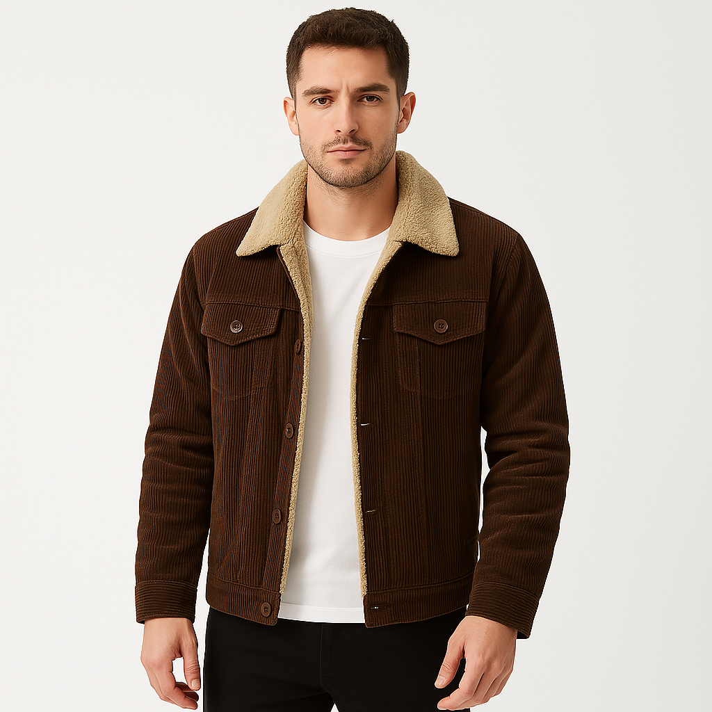 Men's Cozy Sherpa Jacket Dark Brown