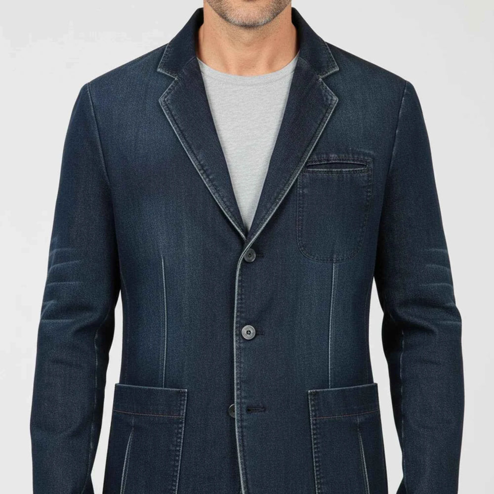 Men's Denim Casual Blazer Jacket