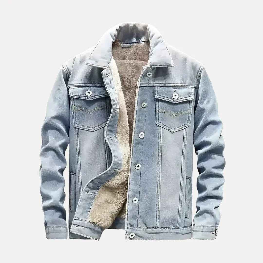 Men's Denim Jacket - Stylish Casual Outerwear Light Blue