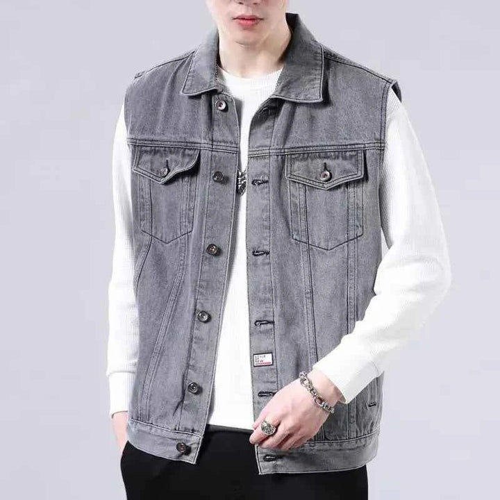 Men's Denim Vest - Stylish and Versatile Outerwear