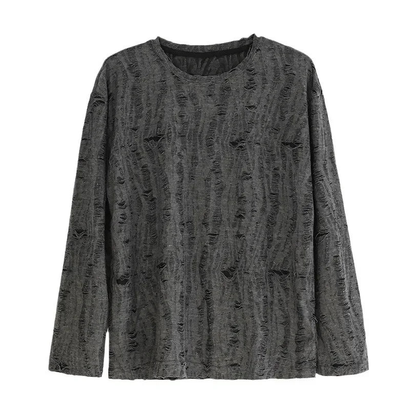 Men's Distressed Long Sleeve Shirt