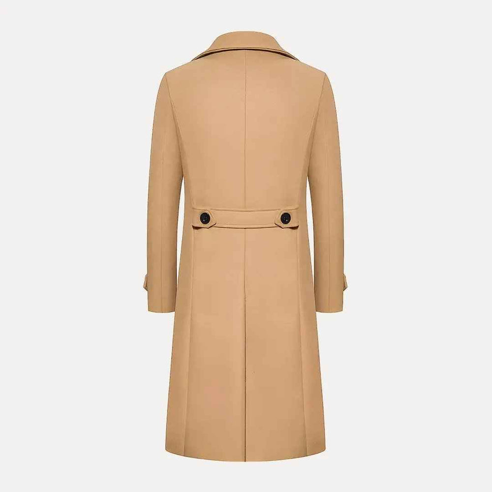 Men's Double Row Button Wool Trench Coat