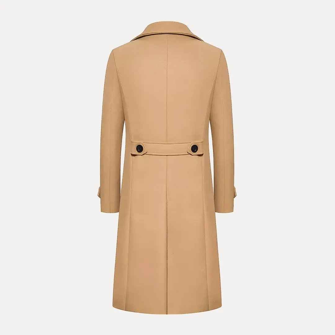 Men's Double Row Button Wool Trench Coat