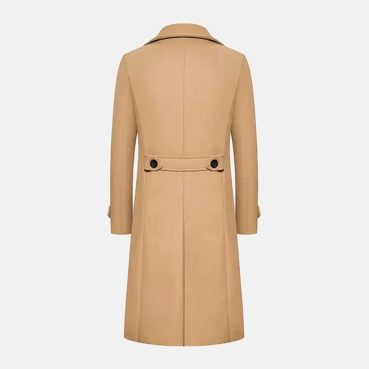 Men's Double Row Button Wool Trench Coat
