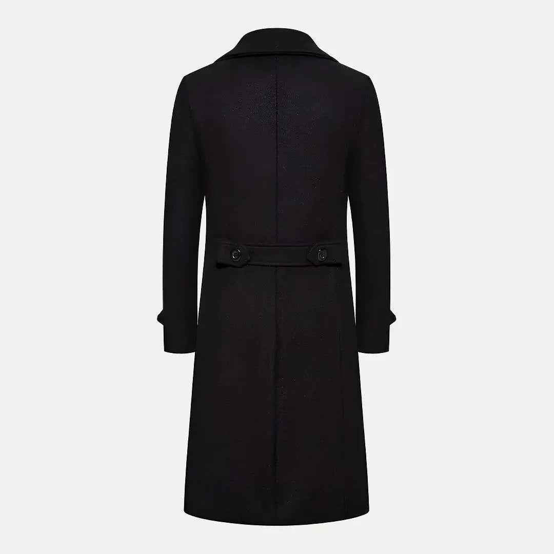 Men's Double Row Button Wool Trench Coat