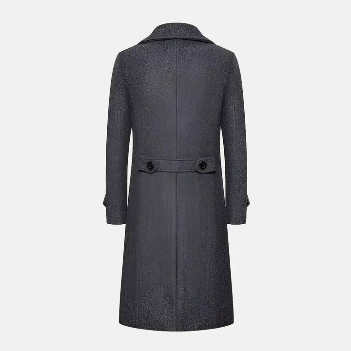 Men's Double Row Button Wool Trench Coat