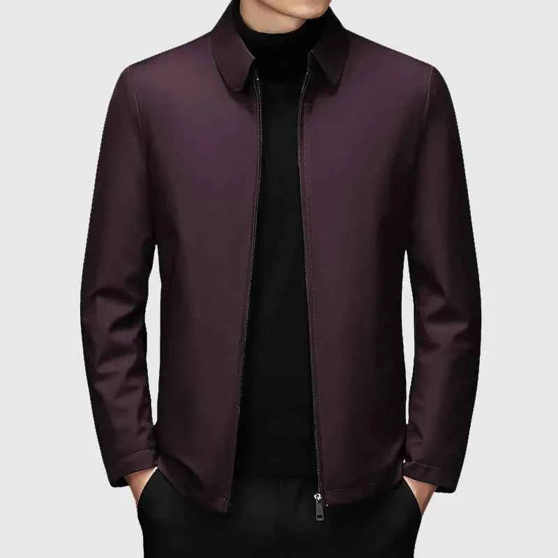 Men's Down Jacket with Turn-Down Collar Red