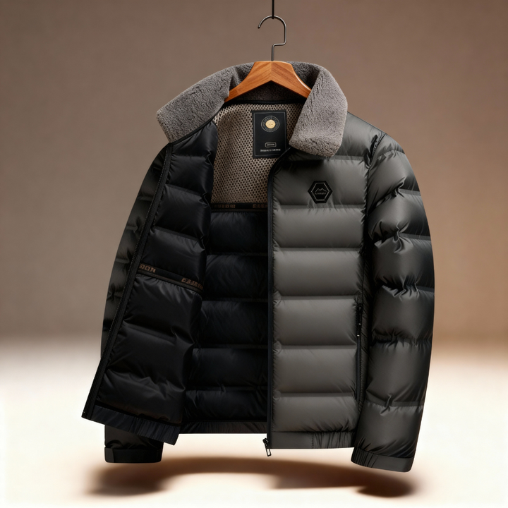 Men's Down Puffer Jacket - Warm & Stylish Outerwear Gray