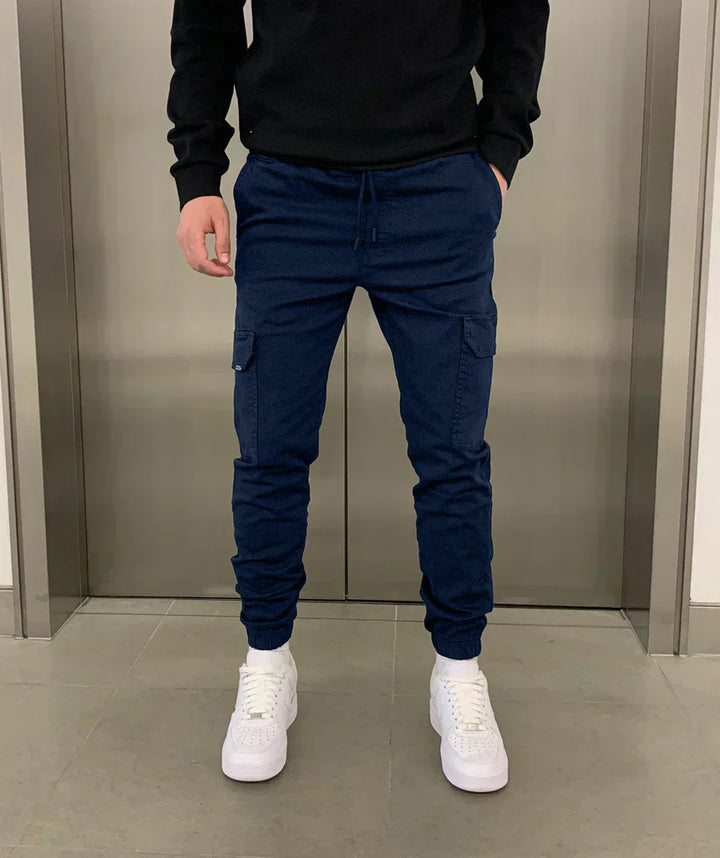 Men's Drawstring Cargo Pants for Comfort and Style Navy Blue