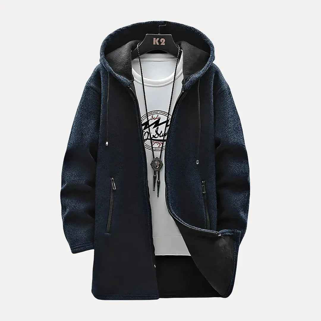 Men's Drawstring Hooded Jacket Navy