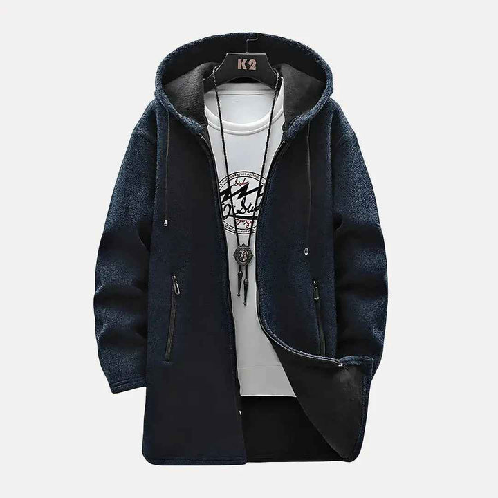 Men's Drawstring Hooded Jacket Navy
