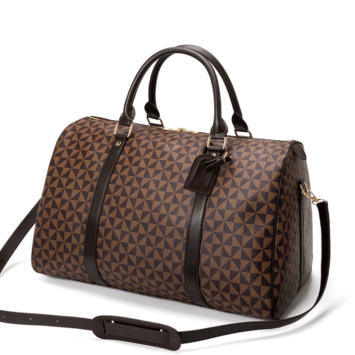 Men's Large Geometric Print Duffle Bag for Travel