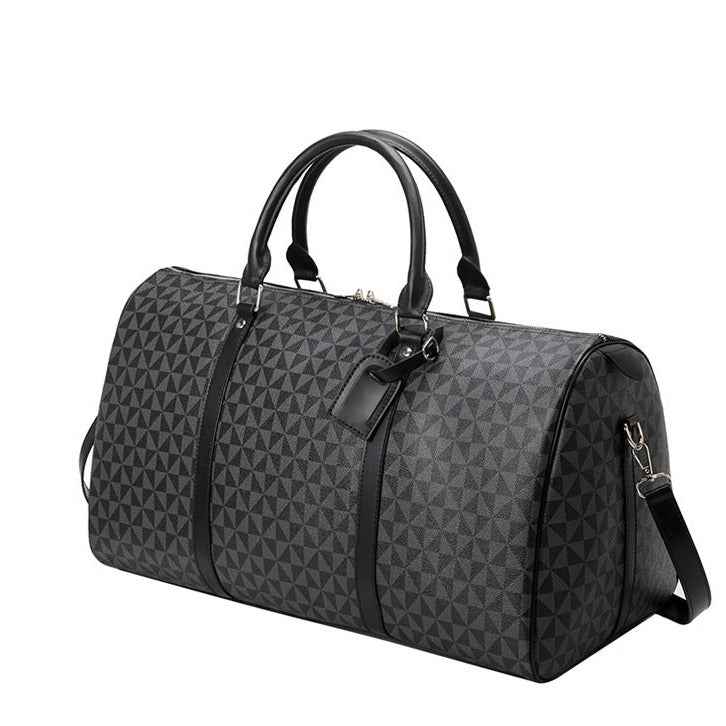 Men's Large Geometric Print Duffle Bag for Travel