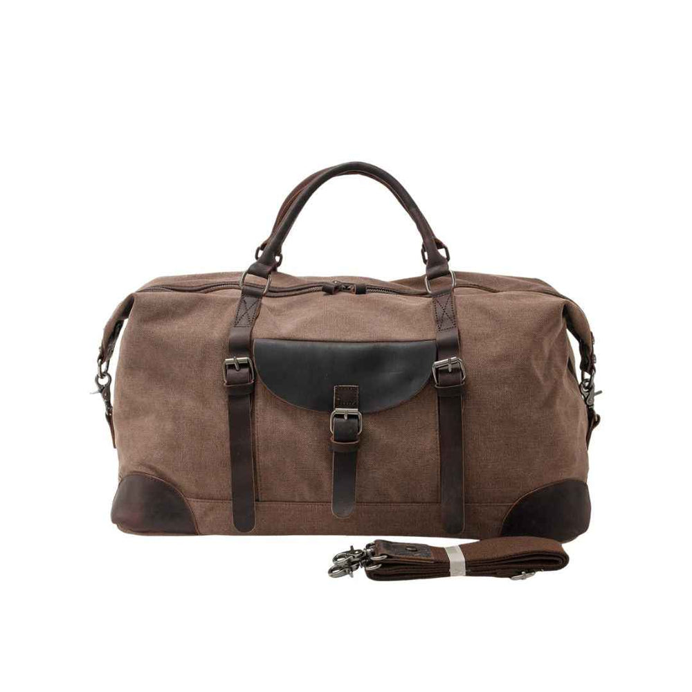 Men's Large Travel Duffle Bag with Zip Closure Coffee