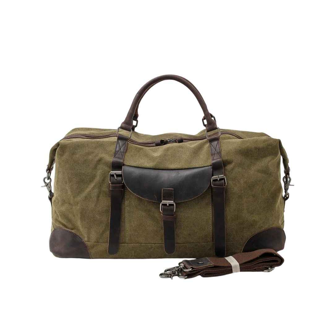 Men's Large Travel Duffle Bag with Zip Closure Light Green