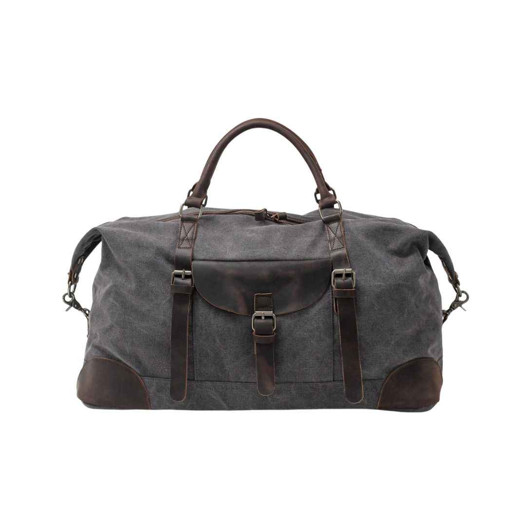 Men's Large Travel Duffle Bag with Zip Closure Light Grey