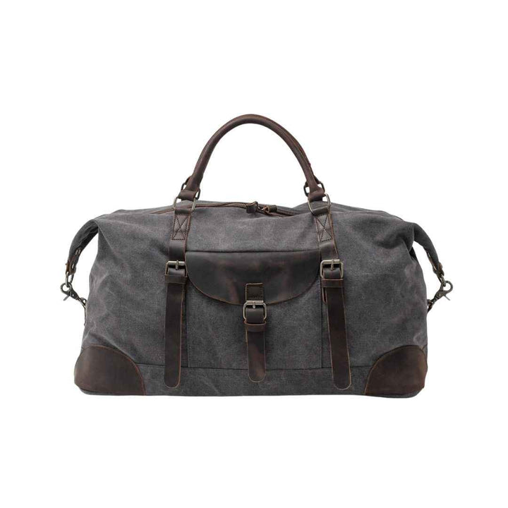 Men's Large Travel Duffle Bag with Zip Closure Light Grey