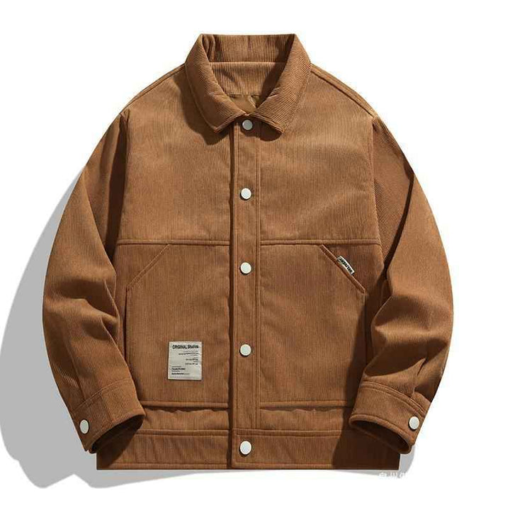 Men's Durable Work Jacket - Heavy-Duty Outdoor Outerwear Khaki