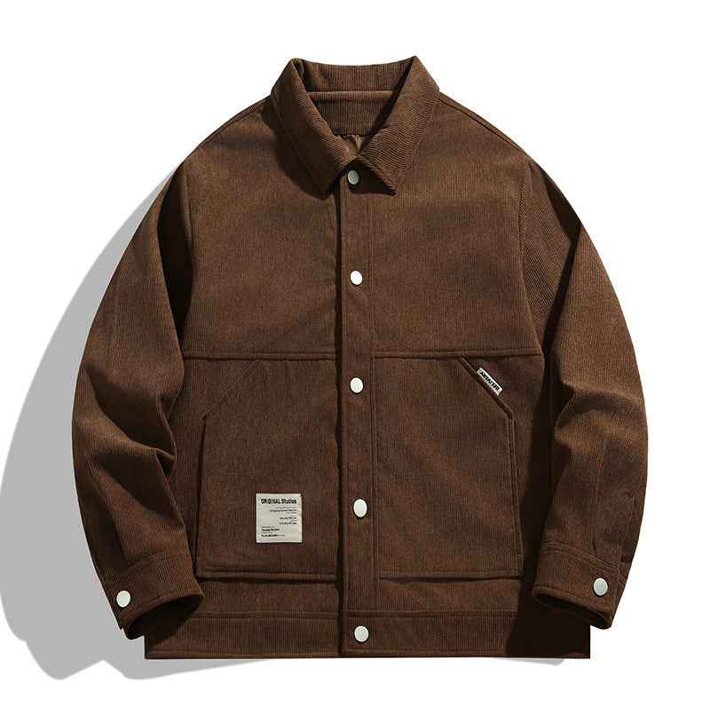 Men's Durable Work Jacket - Heavy-Duty Outdoor Outerwear Coffee