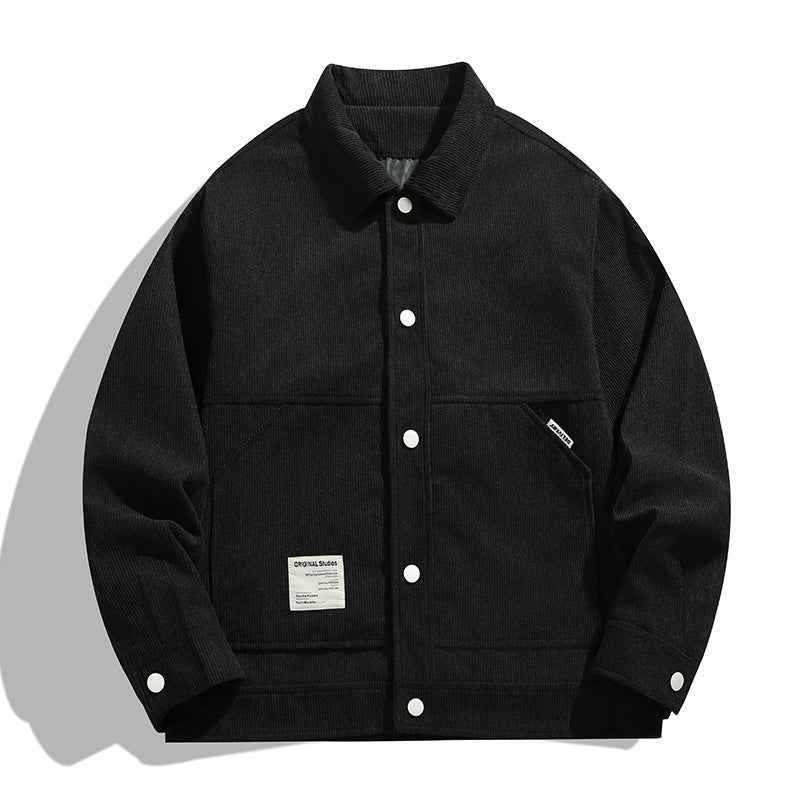 Men's Durable Work Jacket - Heavy-Duty Outdoor Outerwear Black