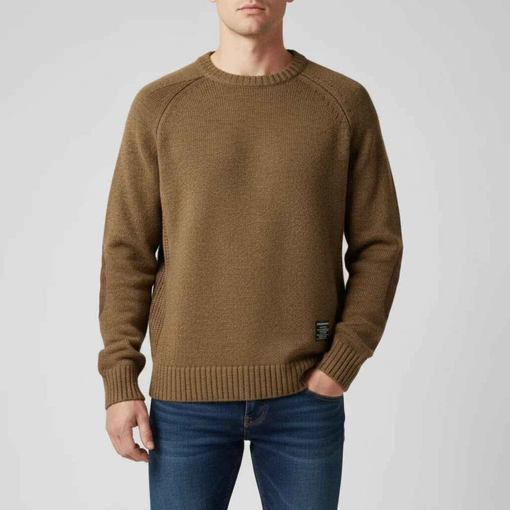 Men's Elbow Patch Sweater Brown