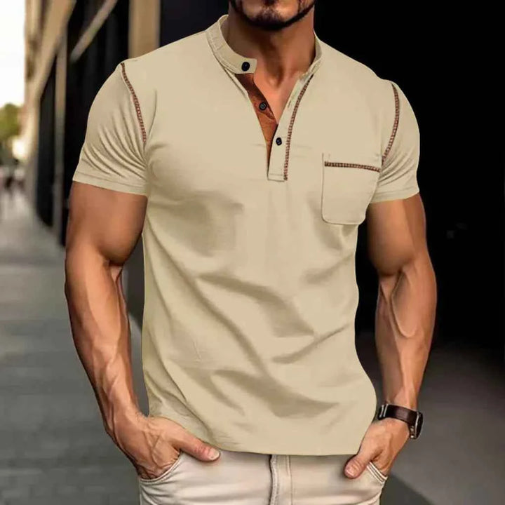 Men's Elegant Versatile Polo Shirt Beige