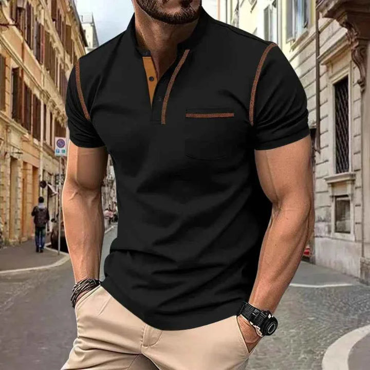 Men's Elegant Versatile Polo Shirt Black