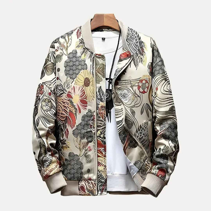 Men's Embroidered Street Bomber Jacket 3XL