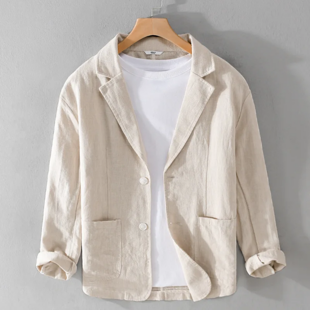 Men's Essential Linen Jacket Beige