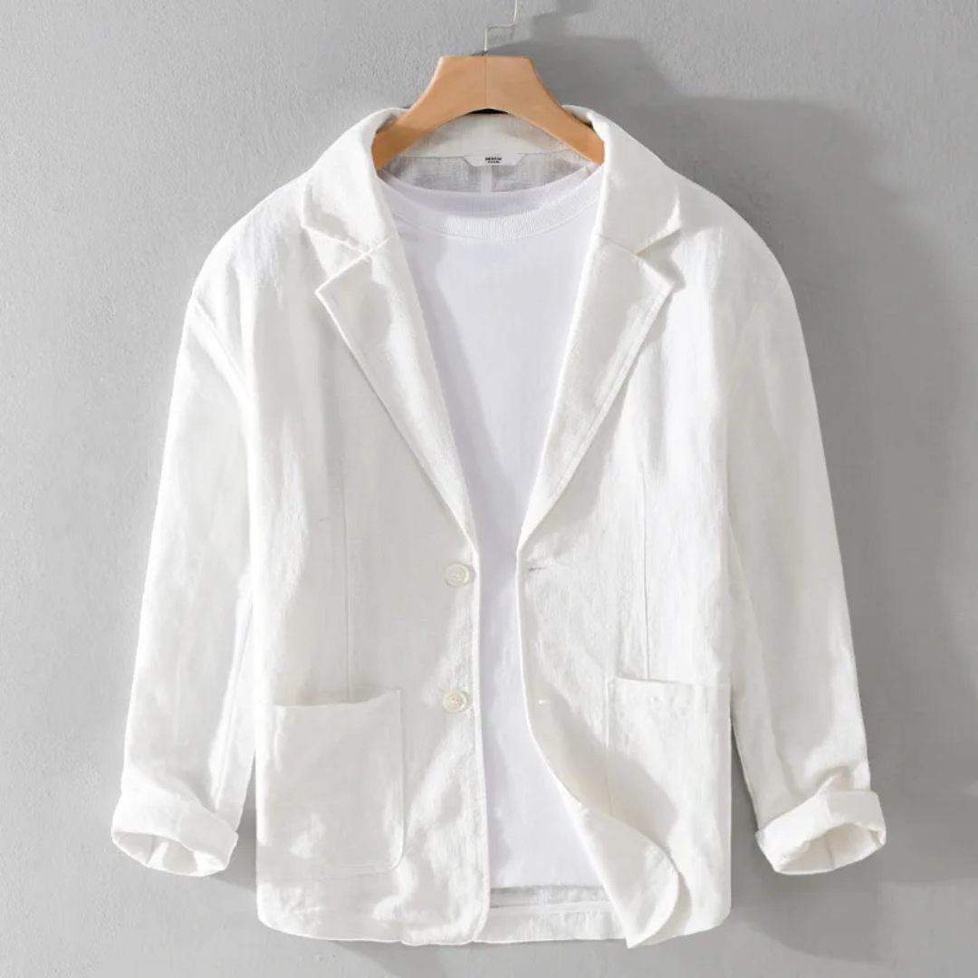 Men's Essential Linen Jacket White