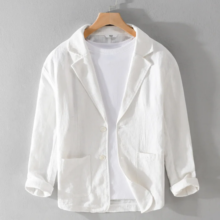 Men's Essential Linen Jacket White