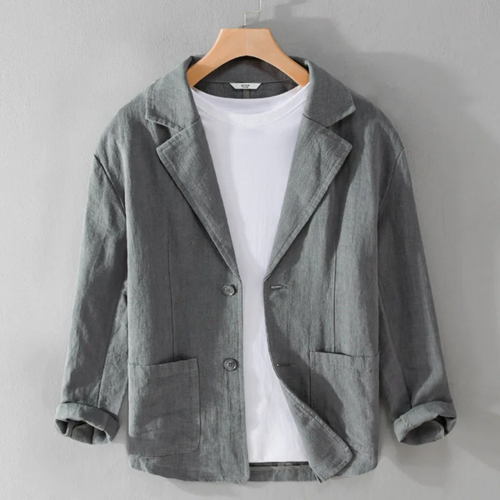 Men's Essential Linen Jacket Grey