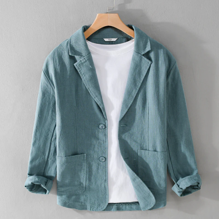 Men's Essential Linen Jacket Azure