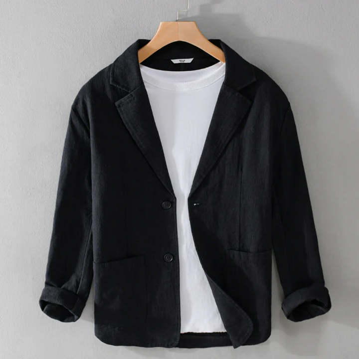 Men's Essential Linen Jacket Black