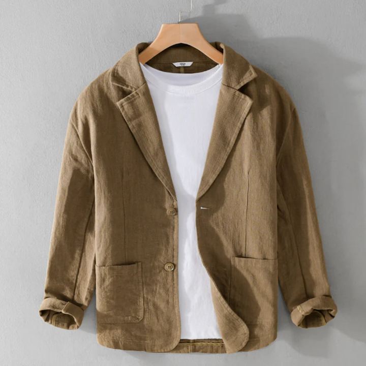 Men's Essential Linen Jacket Coffee