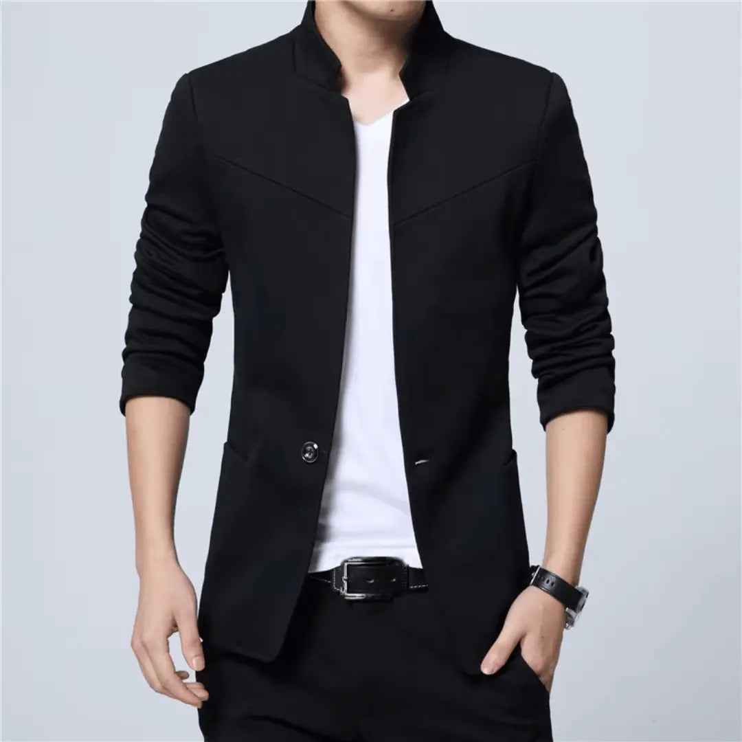Men's Executive Blazer - Stylish and Professional Outerwear Black