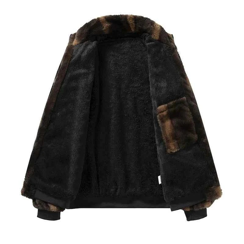 Men's Faux Fur Bomber Jacket