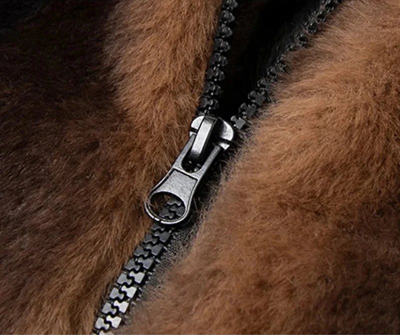 Men's Faux Fur Bomber Jacket