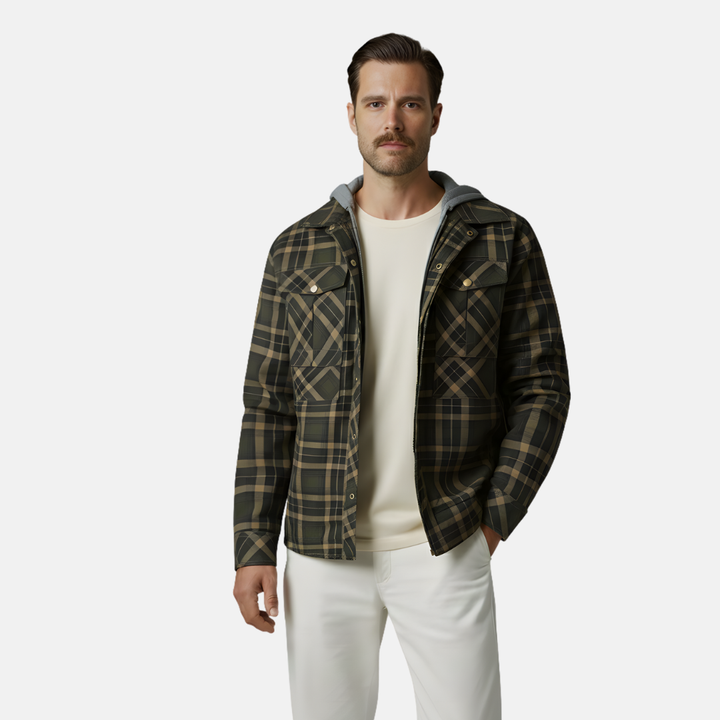 Men's Flannel Hooded Jacket