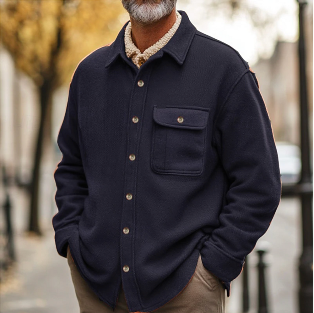 Men's Flannel Shirt for Autumn & Winter Blue
