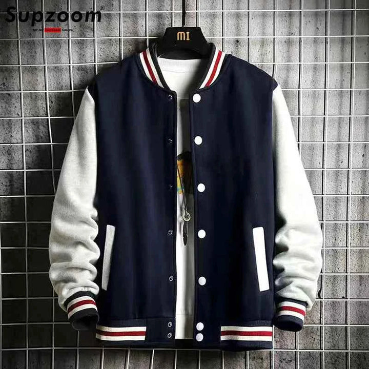 Men's Fleece Bomber Jacket - Cozy and Stylish Outerwear Navy Blue
