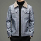 Men's Cashmere Zip-up Jacket Winter Essential Knitwear Outerwear Silver