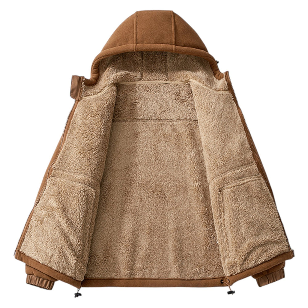 Men's Fleece Hooded Jacket - Cozy and Stylish Outerwear