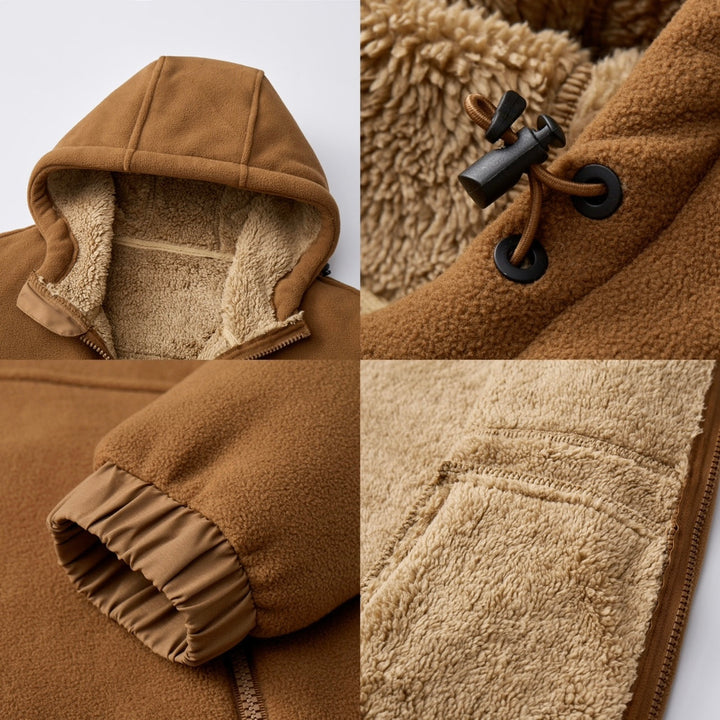 Men's Fleece Hooded Jacket - Cozy and Stylish Outerwear